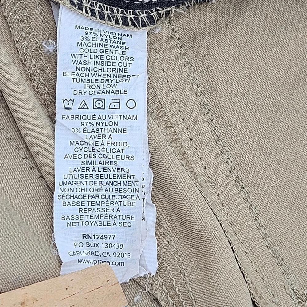 Prana Halle Hiking‎ Pants Tan Khaki Straight Leg Outdoor Size 12 Gorpcore Earthy